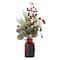 16.5" Red Berry & Greenery Arrangement in Black Ceramic Vase by Ashland®